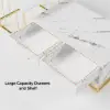 Rectangle 2-Piece Nesting Set White Coffee Table with Metal Base and Storage