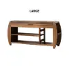 Large Shoe Storage Entryway Bench Bamboo Shoe Rack in Brown (1020mm)