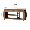 Large Shoe Storage Entryway Bench Bamboo Shoe Rack in Brown (1020mm)