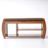Large Shoe Storage Entryway Bench Bamboo Shoe Rack in Brown (1020mm)