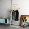 1700mm Modern Freestanding Rail Cloth Rack with Marble Base