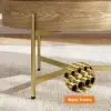 Picture of Modern 8000 mm Round Lift-Top Coffee Table Set with 3 Ottomans & Tempered Glass Top