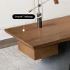 Modern 160 cm Rectangular Walnut Rubberwood Desk with Drawer