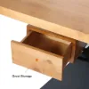 Modern 140 cm Rectangular Walnut Rubberwood Desk with Drawer