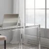 Savea 120 cm Rectangular Clear Tempered Glass Writing Desk with Acrylic Base
