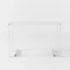 Savea 120 cm Rectangular Clear Tempered Glass Writing Desk with Acrylic Base