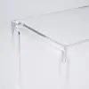 Savea 120 cm Rectangular Clear Tempered Glass Writing Desk with Acrylic Base
