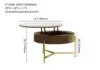 Round Lift-Top White & Walnut Coffee Table with Storage White & Walnut