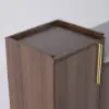 1200mm Black Walnut Wooden Shoe Storage Bench with 3 Doors & 5 Shelves for Entryway