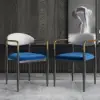Otrast Series Set of 2 Modern Dining Chairs Upholstered in White and Blue