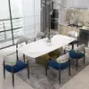 Otrast Series Set of 2 Modern Dining Chairs Upholstered in White and Blue