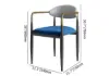 Otrast Series Set of 2 Modern Dining Chairs Upholstered in White and Blue