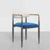 Otrast Series Set of 2 Modern Dining Chairs Upholstered in White and Blue