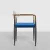 Otrast Series Set of 2 Modern Dining Chairs Upholstered in White and Blue