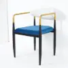 Otrast Series Set of 2 Modern Dining Chairs Upholstered in White and Blue