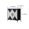 Wovuna Black & White Sideboard Buffet 2 Doors & 3 Shelves Accent Cabinet Gold in Small