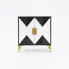 Wovuna Black & White Sideboard Buffet 2 Doors & 3 Shelves Accent Cabinet Gold in Small