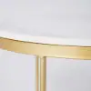 Modern Round Nesting Coffee Table Set 2-Piece Black and White Stone Top Gold Base