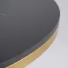 Modern Round Nesting Coffee Table Set 2-Piece Black and White Stone Top Gold Base