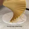 Modern 50 cm Round White Faux Marble Gold Spiral End Table