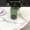 Modern 50 cm Round White Faux Marble Gold Spiral End Table