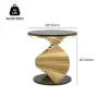 Modern 50 cm Round Black Faux Marble Gold Spiral End Table