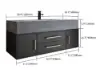 Modern 39" Black Floating Single Bathroom Vanity with Sintered Stone Top and Sink – AUD-H0157