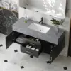 Modern 39" Black Floating Single Bathroom Vanity with Sintered Stone Top and Sink – AUD-H0157