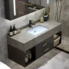 Modern 100 cm Floating Single Bathroom Vanity with Sink, Sintered Stone Top – 55cm