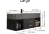 Modern 100 cm Floating Single Bathroom Vanity with Sink, Sintered Stone Top – 55cm