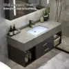 Modern 100 cm Floating Single Bathroom Vanity with Sink, Sintered Stone Top – 55cm