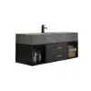 Modern 100 cm Floating Single Bathroom Vanity with Sink, Sintered Stone Top – 55cm