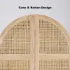Natural Woven Rattan Bedroom Clothing Armoire with Hidden 2 Doors and Drawers Wardrobe