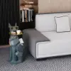 Modern Blue Dog Resin End table with Tray Top and Tissue Box