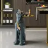 Modern Blue Dog Resin End table with Tray Top and Tissue Box