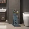Modern Blue Dog Resin End table with Tray Top and Tissue Box