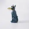 Modern Blue Dog Resin End table with Tray Top and Tissue Box