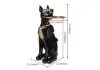 Modern Black Dog Resin End table with Tray Top and Tissue Box