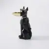 Modern Black Dog Resin End table with Tray Top and Tissue Box