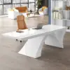 Modern 1400 mm Rectangular White Writing Desk with Arched Base
