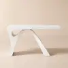 Modern 1400 mm Rectangular White Writing Desk with Arched Base