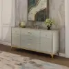 Picture of 1600 mm Contemporary 9-Drawer Champagne Bedroom Dresser for Storage in Gold