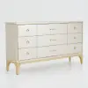 Picture of 1600 mm Contemporary 9-Drawer Champagne Bedroom Dresser for Storage in Gold