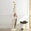 Picture of 1700mm Hallway Metal Round Hooks Coat Stand with Umbrella Stand Base-Gold