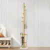Picture of 1700mm Hallway Metal Round Hooks Coat Stand with Umbrella Stand Base-Gold