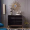 Modern 99 cm Wood Sideboard with 2 Doors & Adjustable Shelves