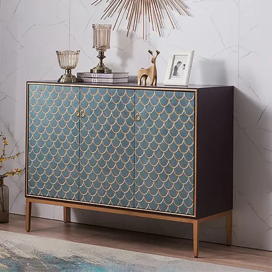 Modern 119 cm Wood Sideboard with 3 Doors & Adjustable Shelves