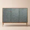Modern 119 cm Wood Sideboard with 3 Doors & Adjustable Shelves