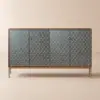 Modern 150 cm Wood Sideboard with 4 Doors & Adjustable Shelves