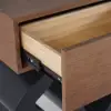 1000mm Modern Walnut & Black Console Table with Drawers